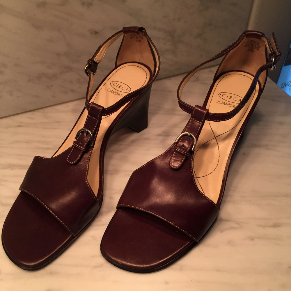 CIRCA Joan&David Leather Wedge Strappy Sandal